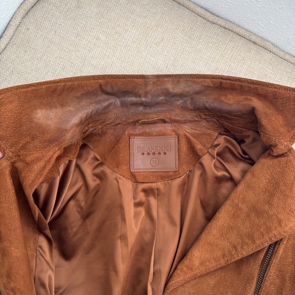 BlankNYC Brown 100% Genuine Suede Moto Jacket - Picture 3 of 8